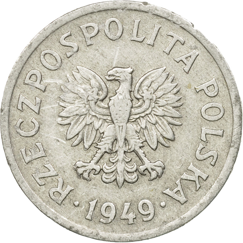 Coin, Poland, 20 Groszy, 1949, Warsaw, EF(40-45), Aluminum, KM:43a
