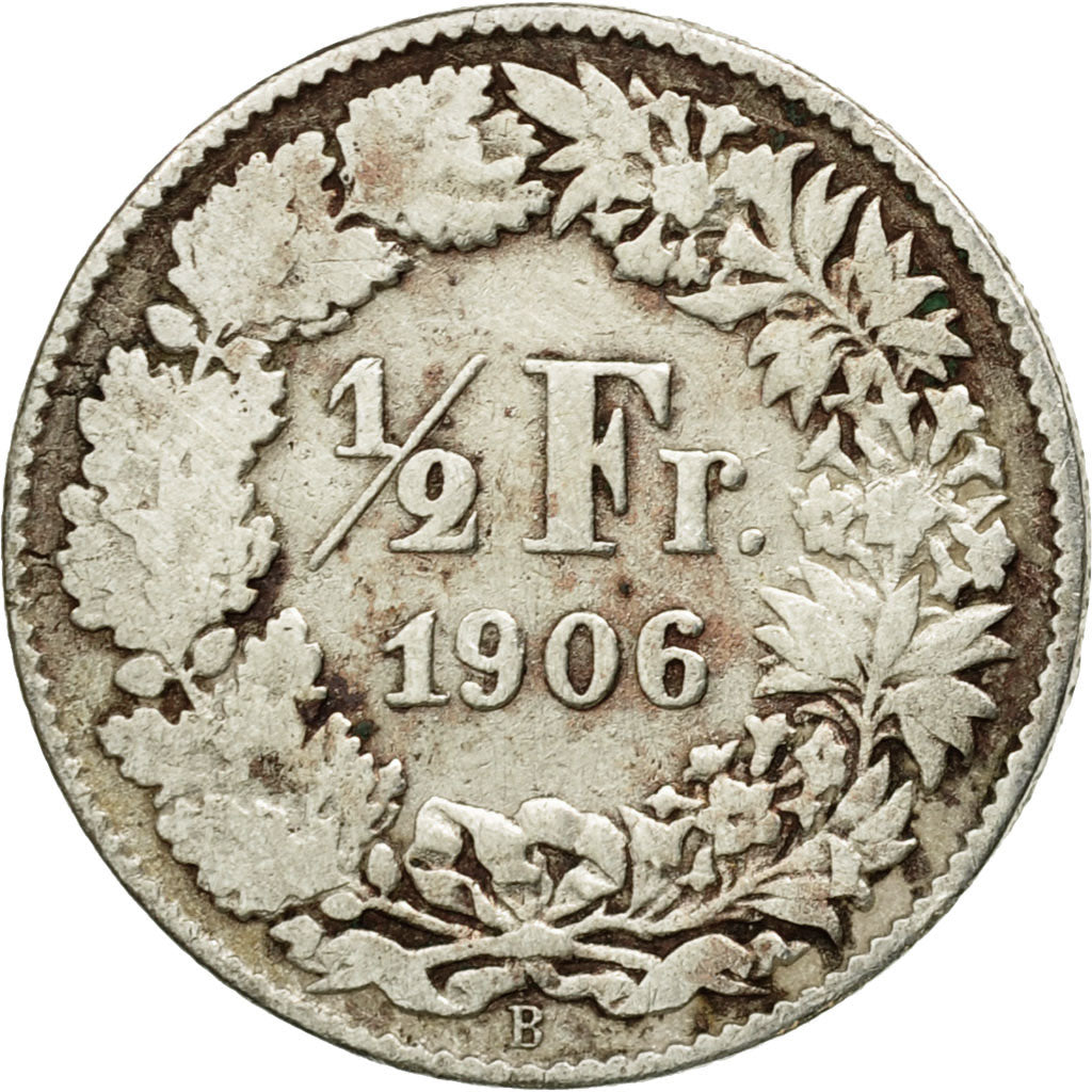 Coin, Switzerland, 1/2 Franc, 1906, Bern, VF(20-25), Silver, KM:23