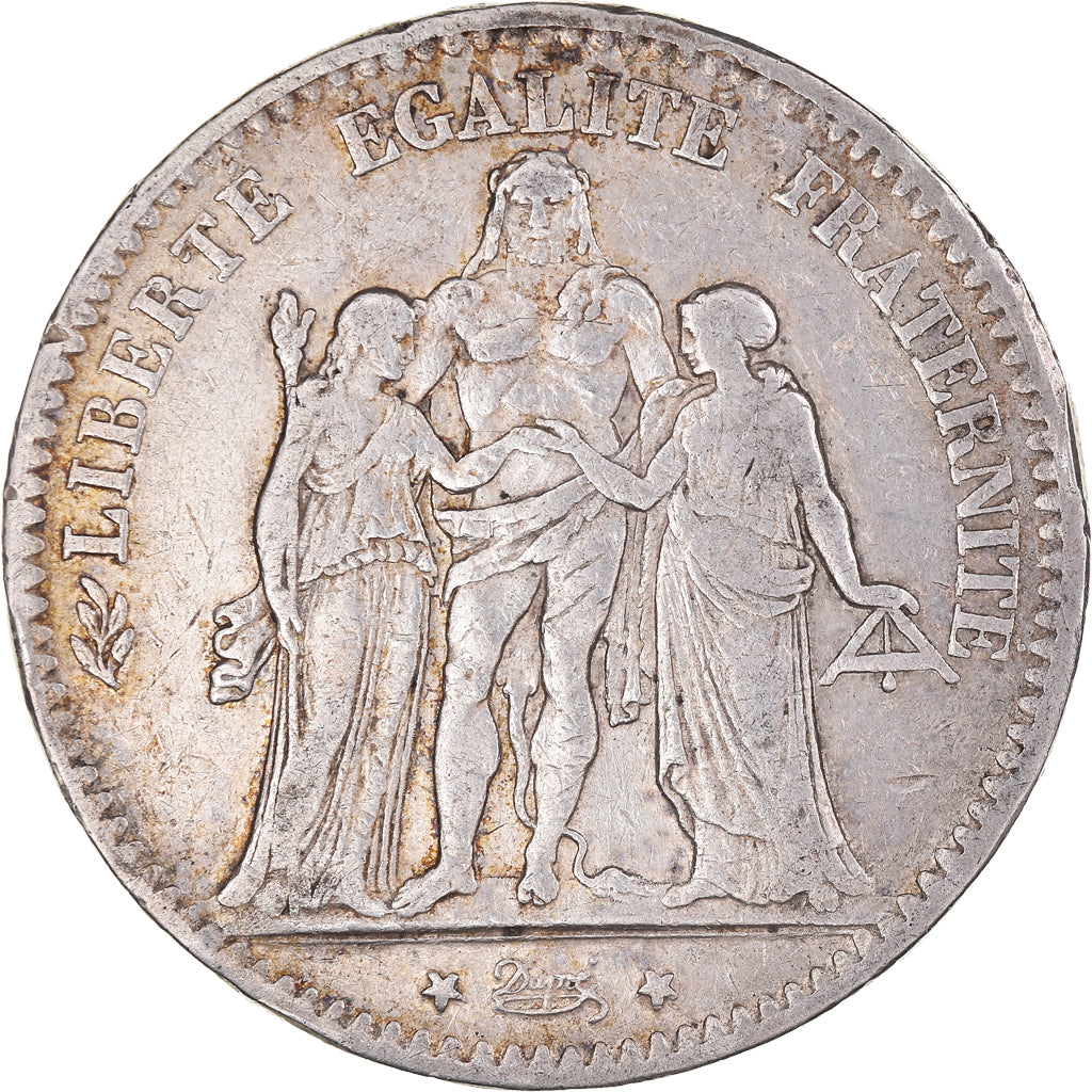 Münze, Frankreich, Hercule, 5 Francs, 1877, Bordeaux, S+, Silber, KM:820.2