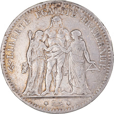 Münze, Frankreich, Hercule, 5 Francs, 1877, Bordeaux, S+, Silber, KM:820.2
