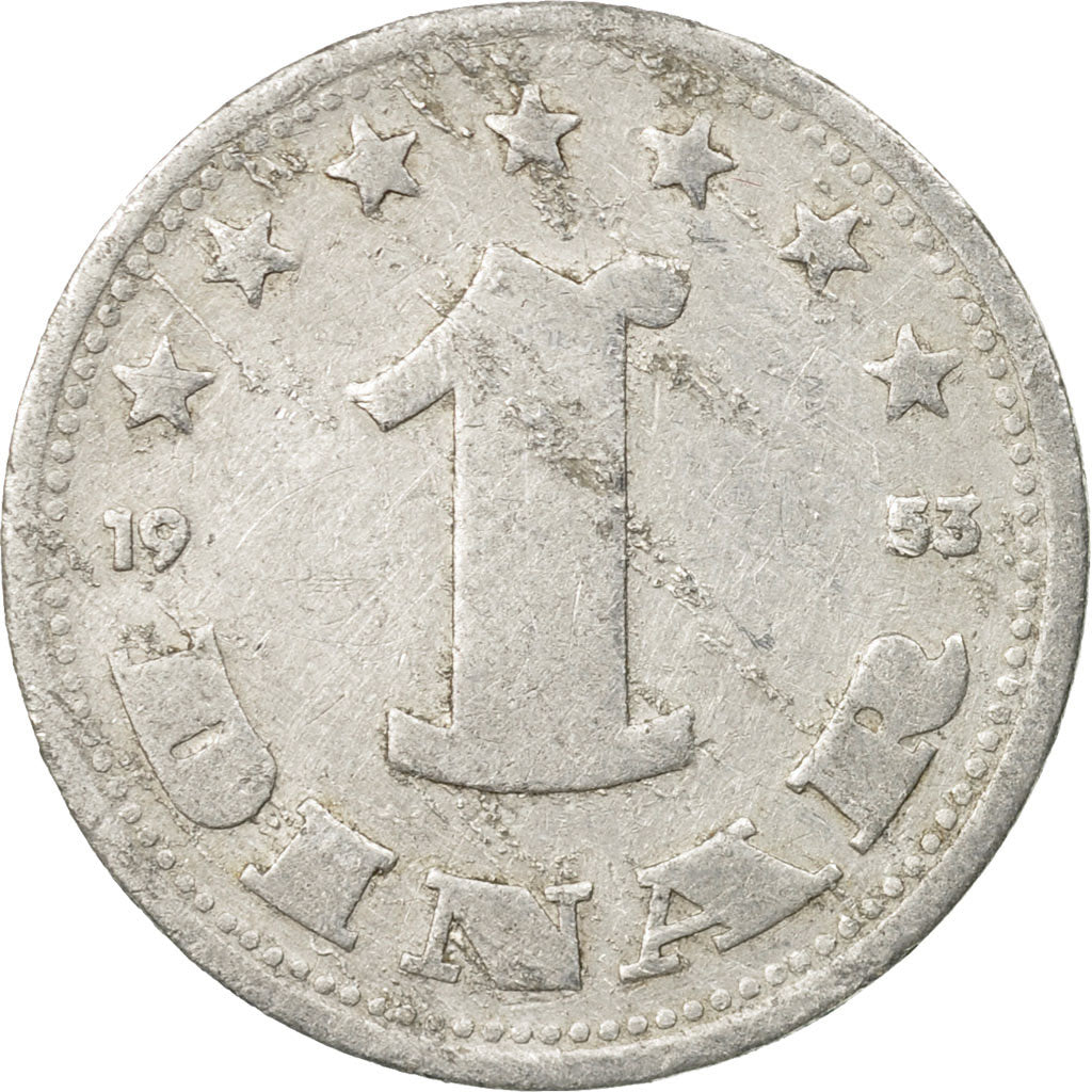 Coin, Yugoslavia, Dinar, 1953, VF(20-25), Aluminum, KM:30