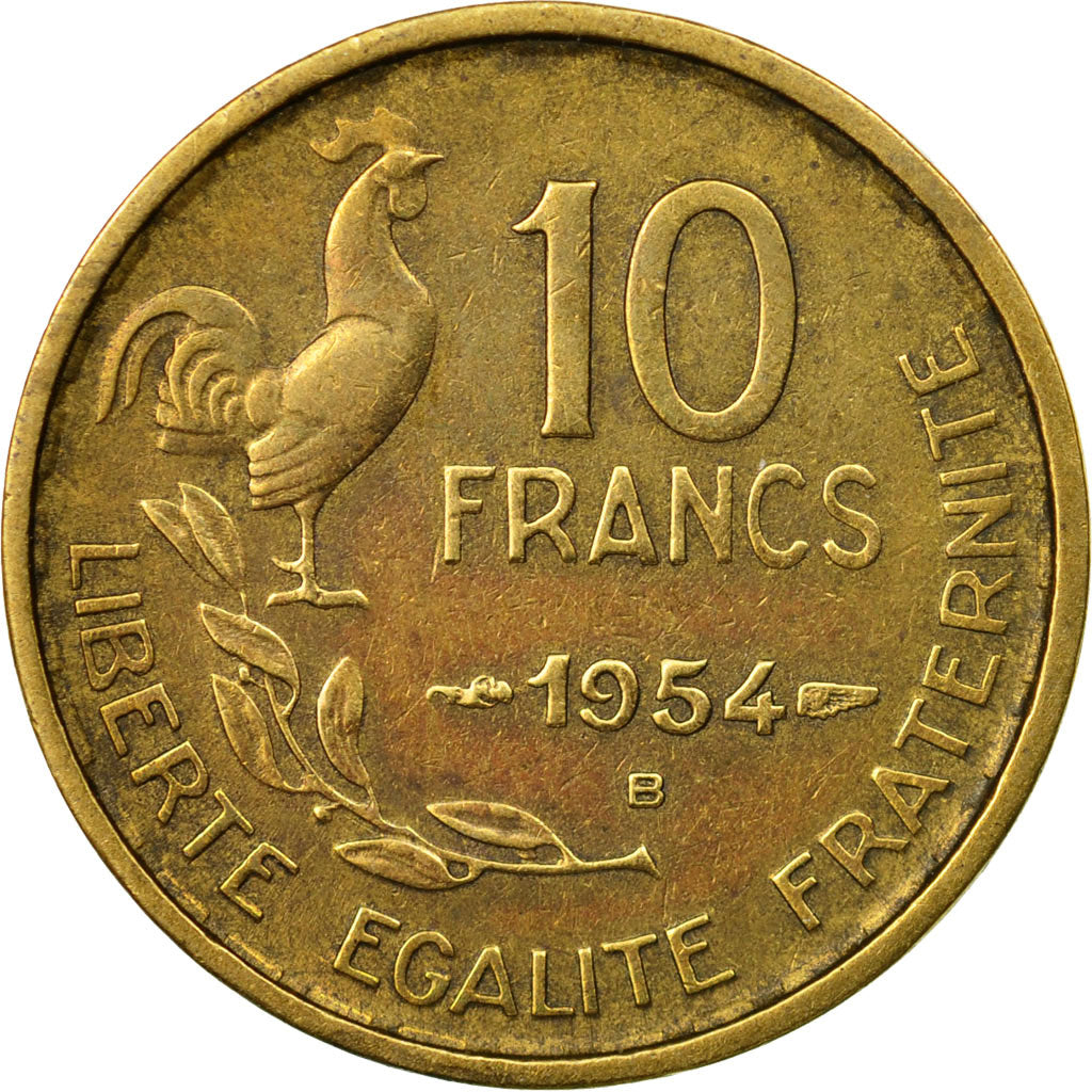 Coin, France, Guiraud, 10 Francs, 1954, Beaumont - Le Roger, EF(40-45)