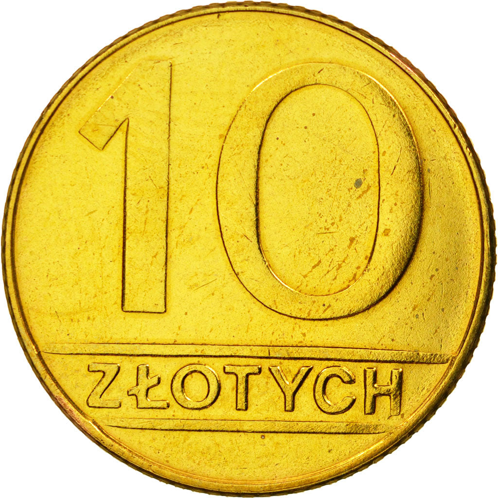 Münze, Polen, 10 Zlotych, 1990, Warsaw, SS, Messing, KM:152.2