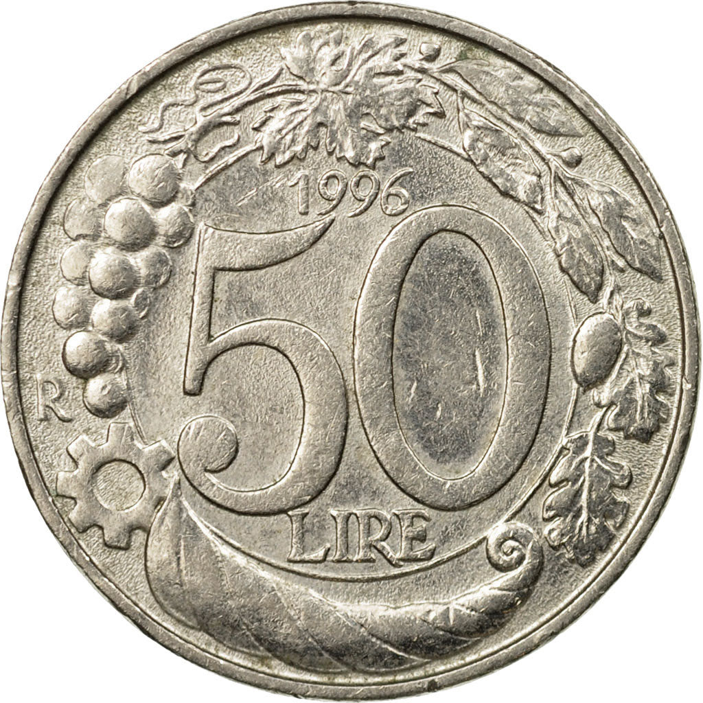 Münze, Italien, 50 Lire, 1996, Rome, SS, Copper-nickel, KM:183