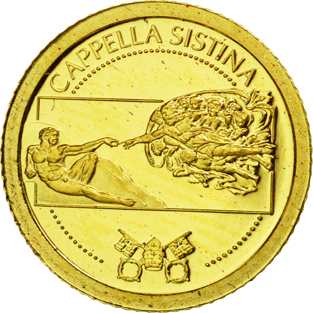 Liberia, 12 Dollars, Chapelle Sixtine, 2010, FDC, Or