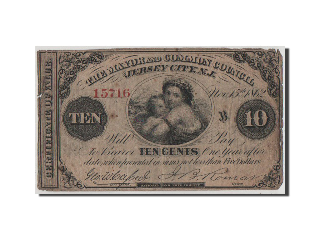 Banknote, United States, 10 Cents, 1862, F(12-15)