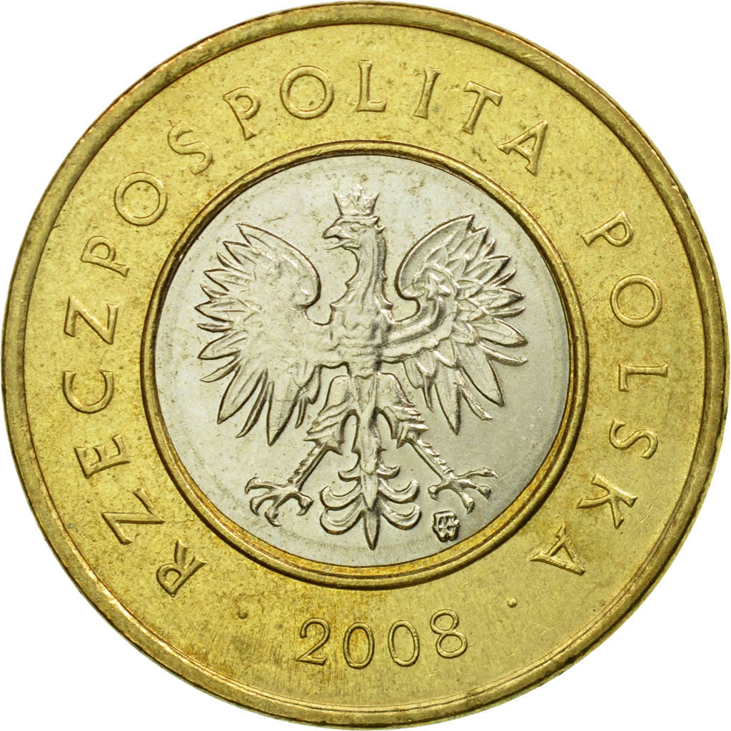 Coin, Poland, 2 Zlote, 2008, Warsaw, EF(40-45), Bi-Metallic, KM:283