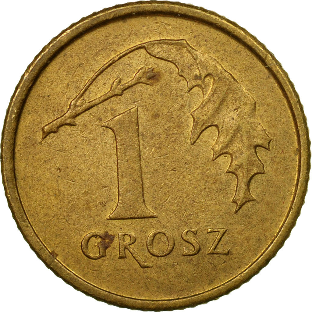 Moneda, Polonia, Grosz, 1995, Warsaw, MBC, Latón, KM:276