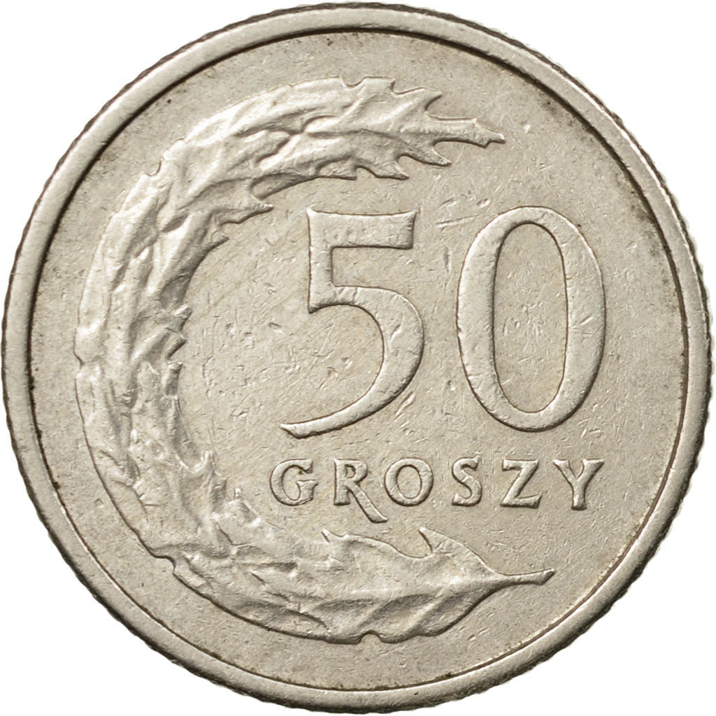Coin, Poland, 50 Groszy, 1990, Warsaw, EF(40-45), Copper-nickel, KM:281
