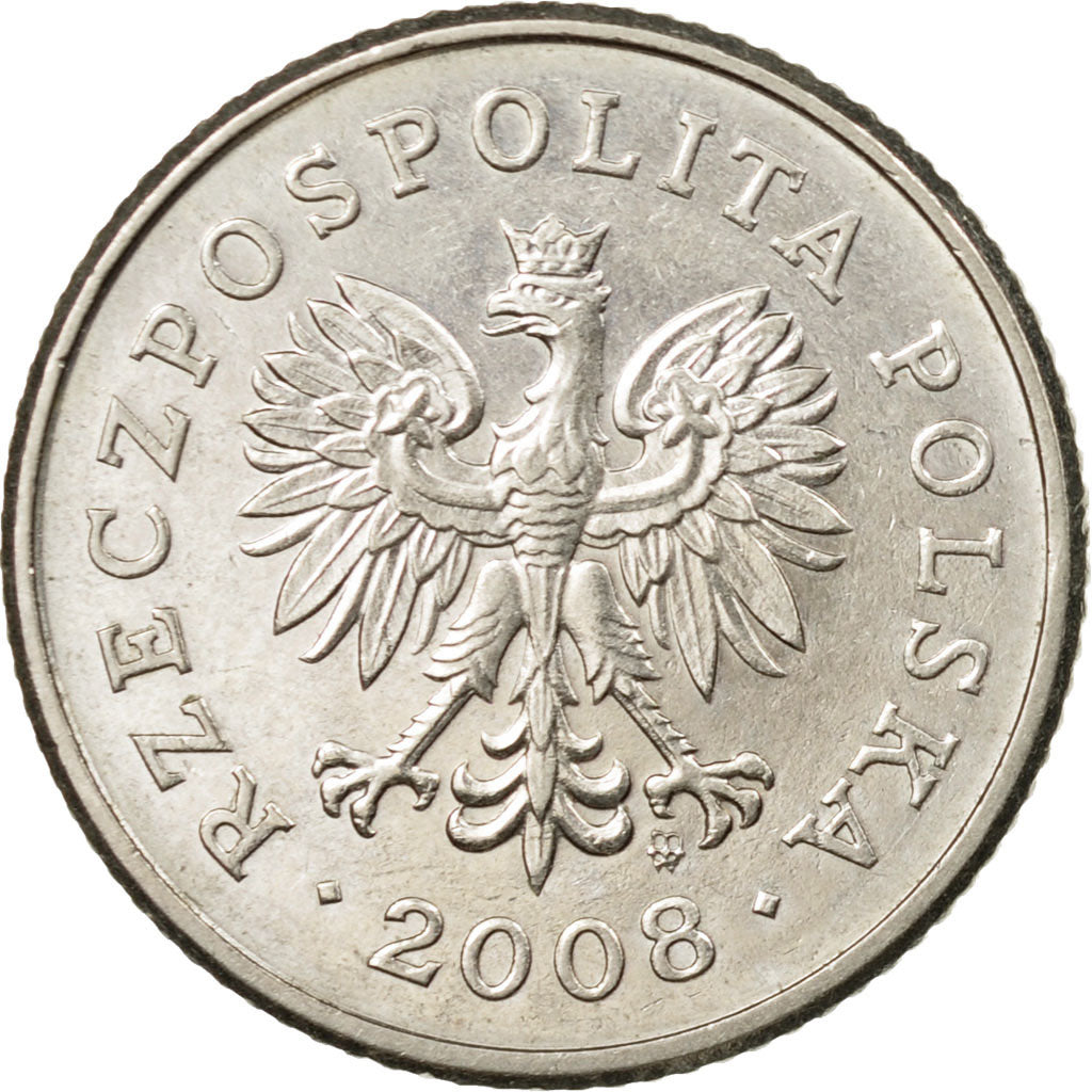 Coin, Poland, 50 Groszy, 2008, Warsaw, EF(40-45), Copper-nickel, KM:281