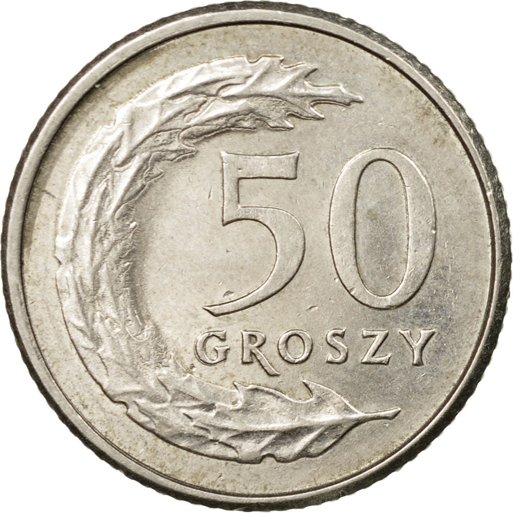 Coin, Poland, 50 Groszy, 2008, Warsaw, EF(40-45), Copper-nickel, KM:281