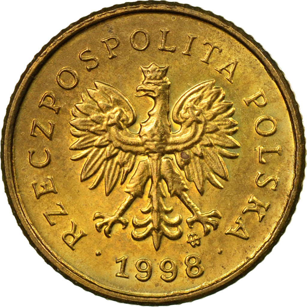 Coin, Poland, Grosz, 1998, Warsaw, EF(40-45), Brass, KM:276