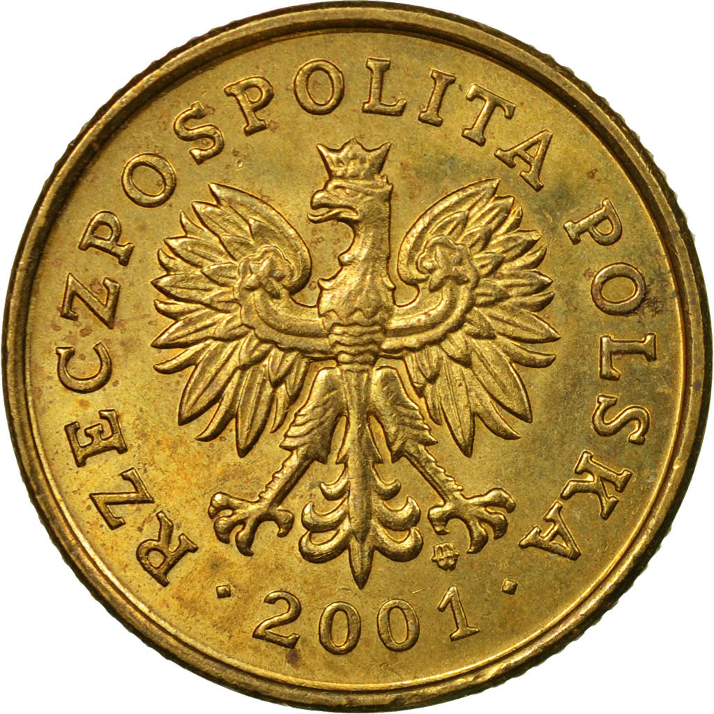 Münze, Polen, 5 Groszy, 2001, Warsaw, SS, Messing, KM:278