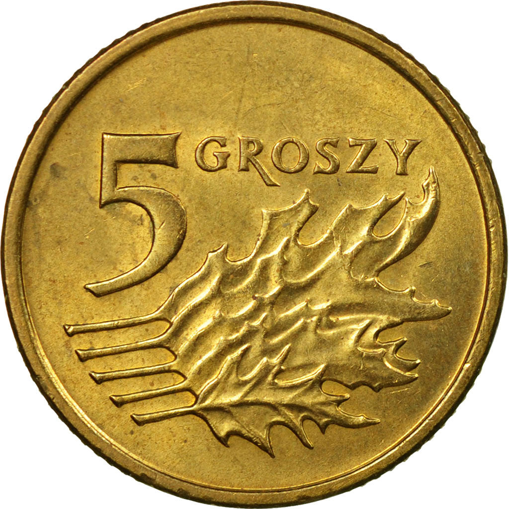 Münze, Polen, 5 Groszy, 2001, Warsaw, SS, Messing, KM:278