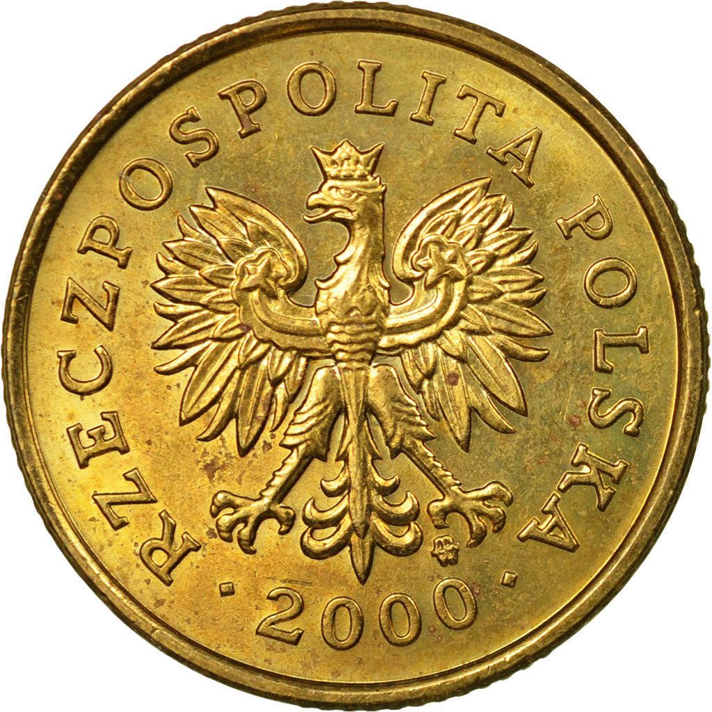 Coin, Poland, 5 Groszy, 2000, Warsaw, EF(40-45), Brass, KM:278