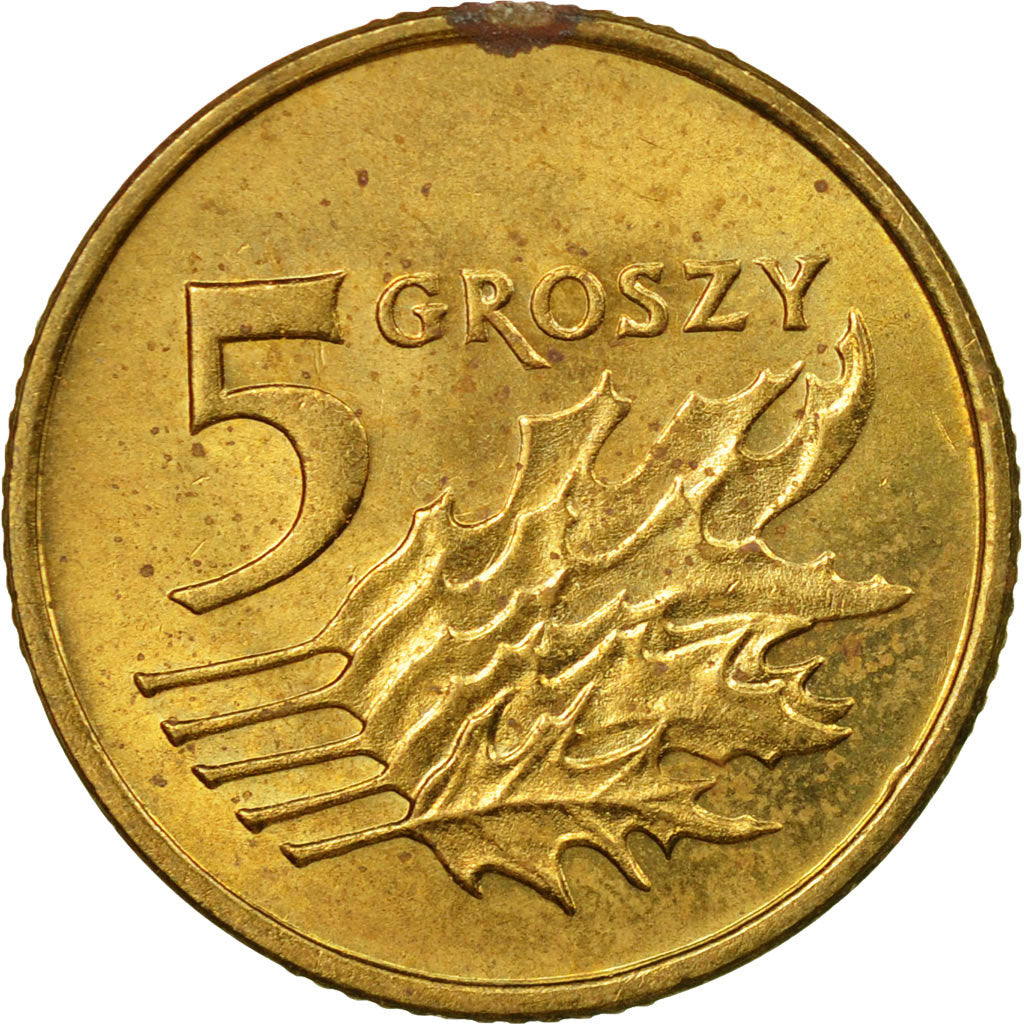Coin, Poland, 5 Groszy, 2000, Warsaw, EF(40-45), Brass, KM:278
