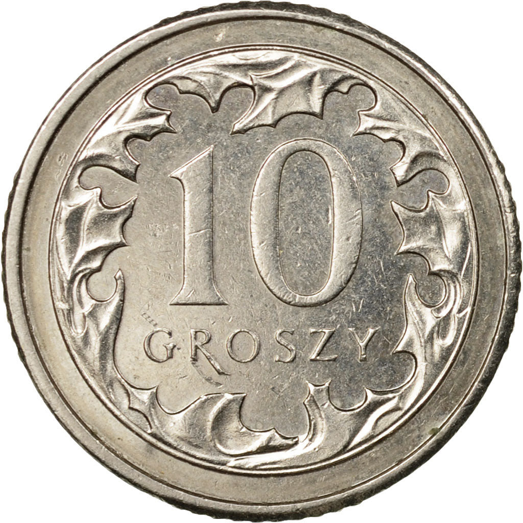 Coin, Poland, 10 Groszy, 2011, Warsaw, EF(40-45), Copper-nickel, KM:279