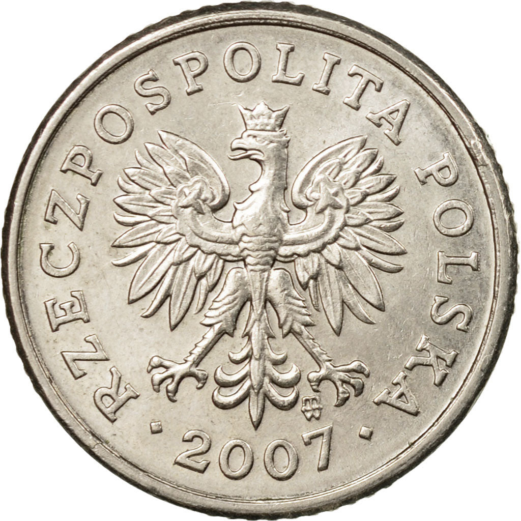 Coin, Poland, 10 Groszy, 2007, Warsaw, EF(40-45), Copper-nickel, KM:279