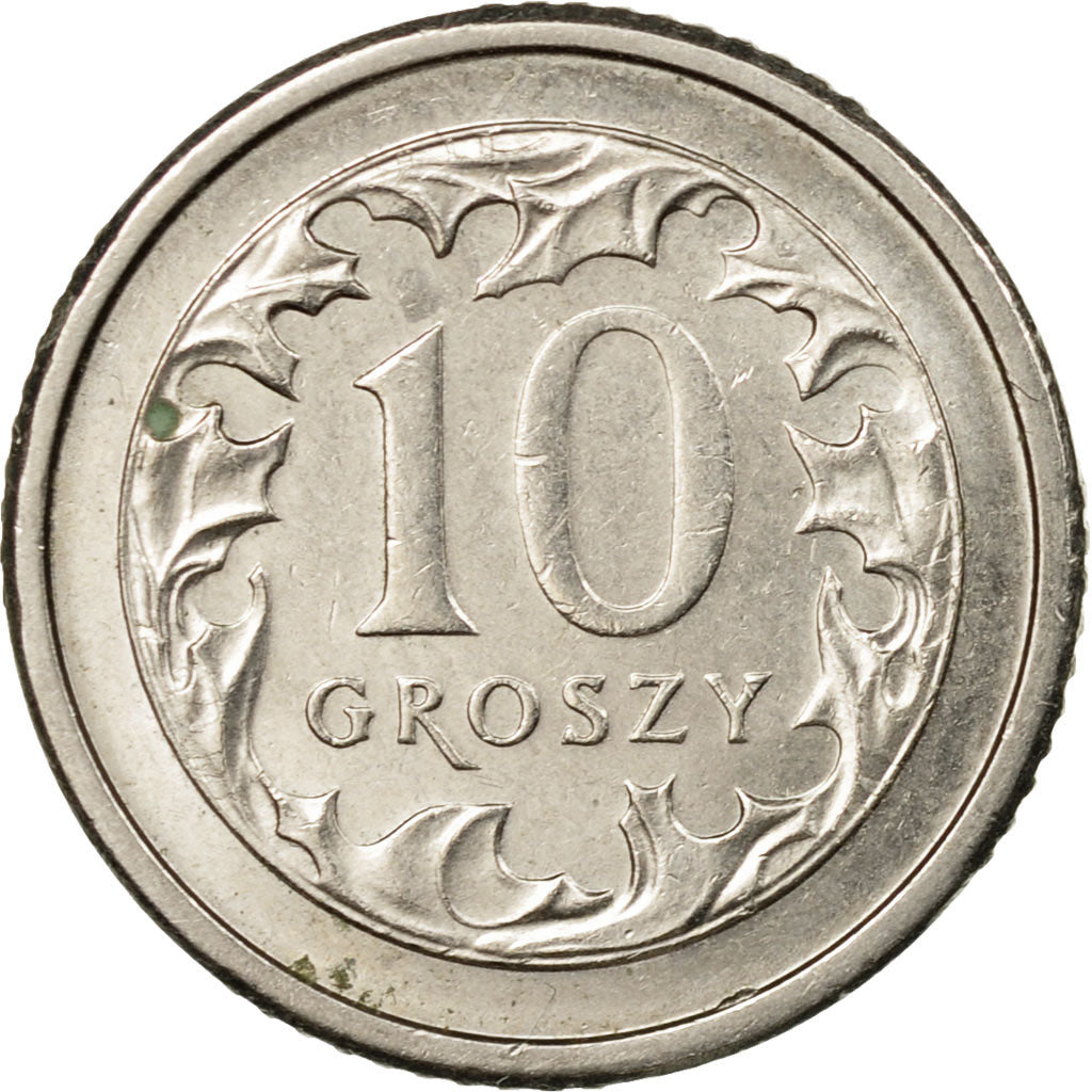 Coin, Poland, 10 Groszy, 2007, Warsaw, EF(40-45), Copper-nickel, KM:279