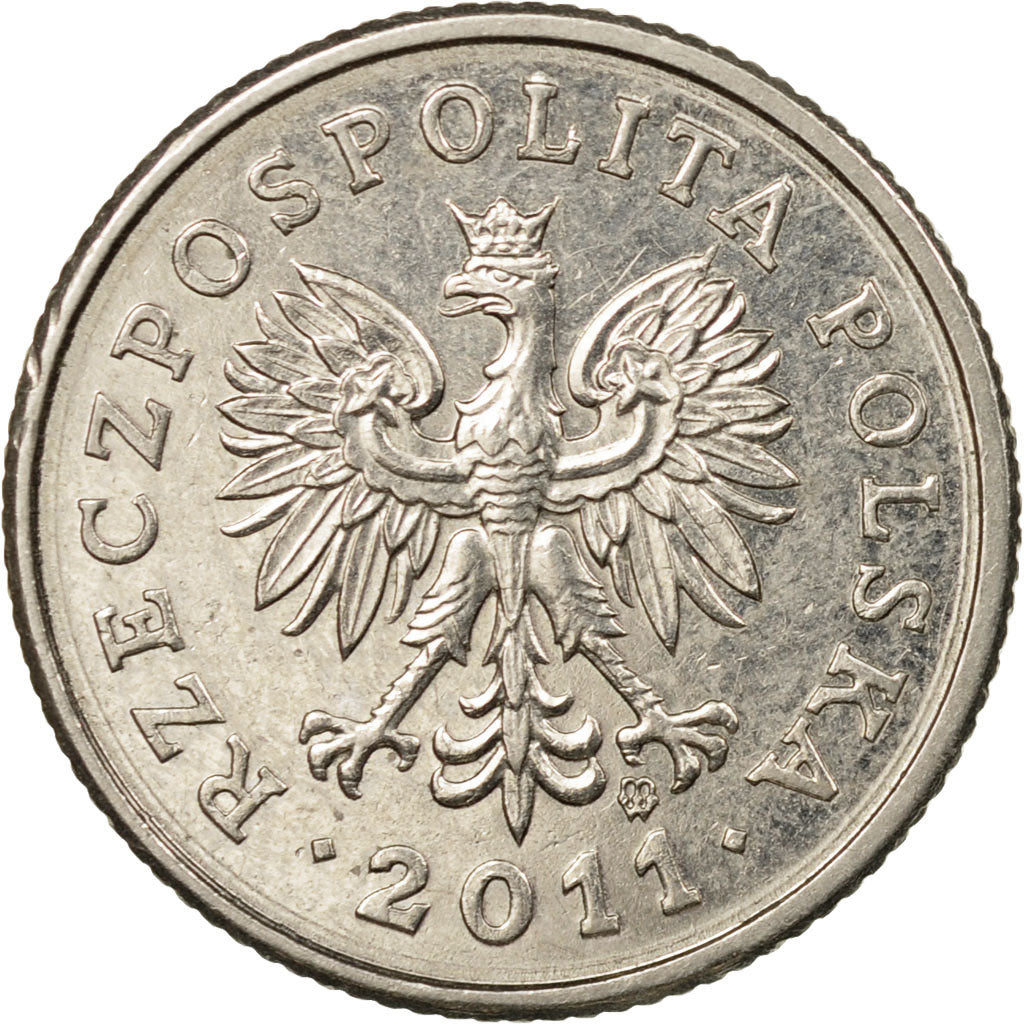 Coin, Poland, 20 Groszy, 2011, Warsaw, EF(40-45), Copper-nickel, KM:280