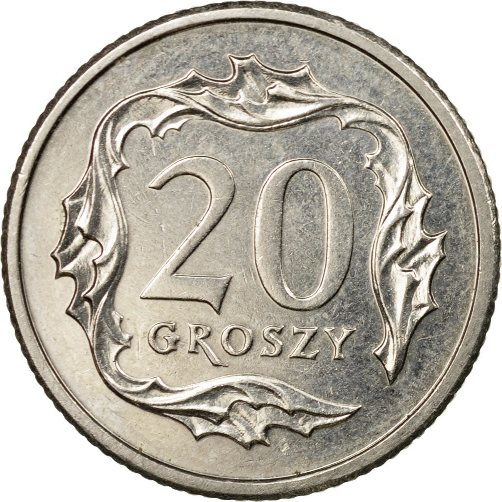Coin, Poland, 20 Groszy, 2009, Warsaw, EF(40-45), Copper-nickel, KM:280
