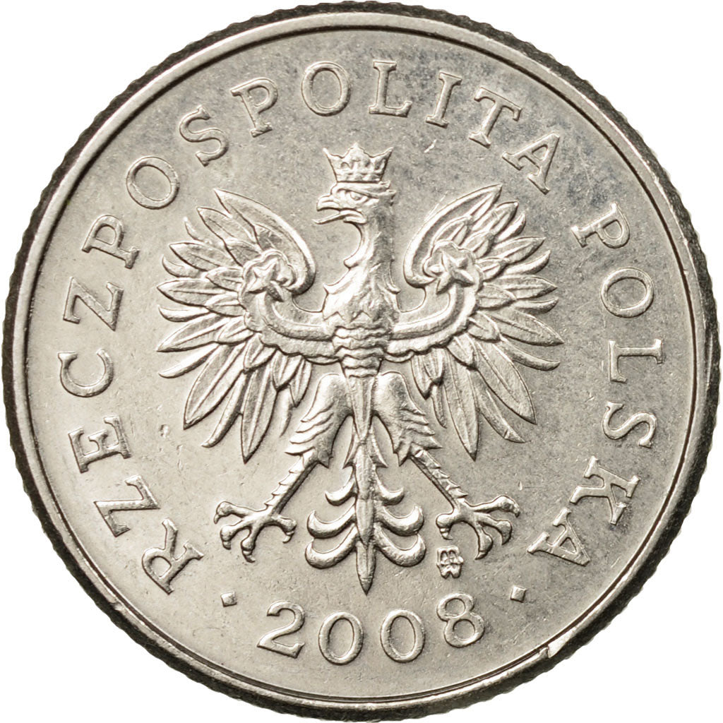Moneda, Polonia, 20 Groszy, 2008, Warsaw, MBC, Cobre - níquel, KM:280