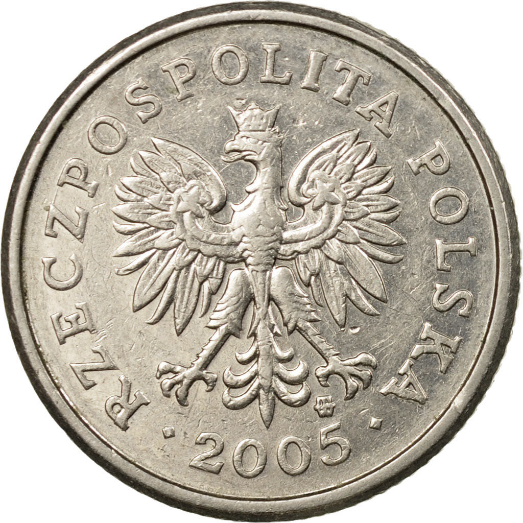 Coin, Poland, 20 Groszy, 2005, Warsaw, EF(40-45), Copper-nickel, KM:280
