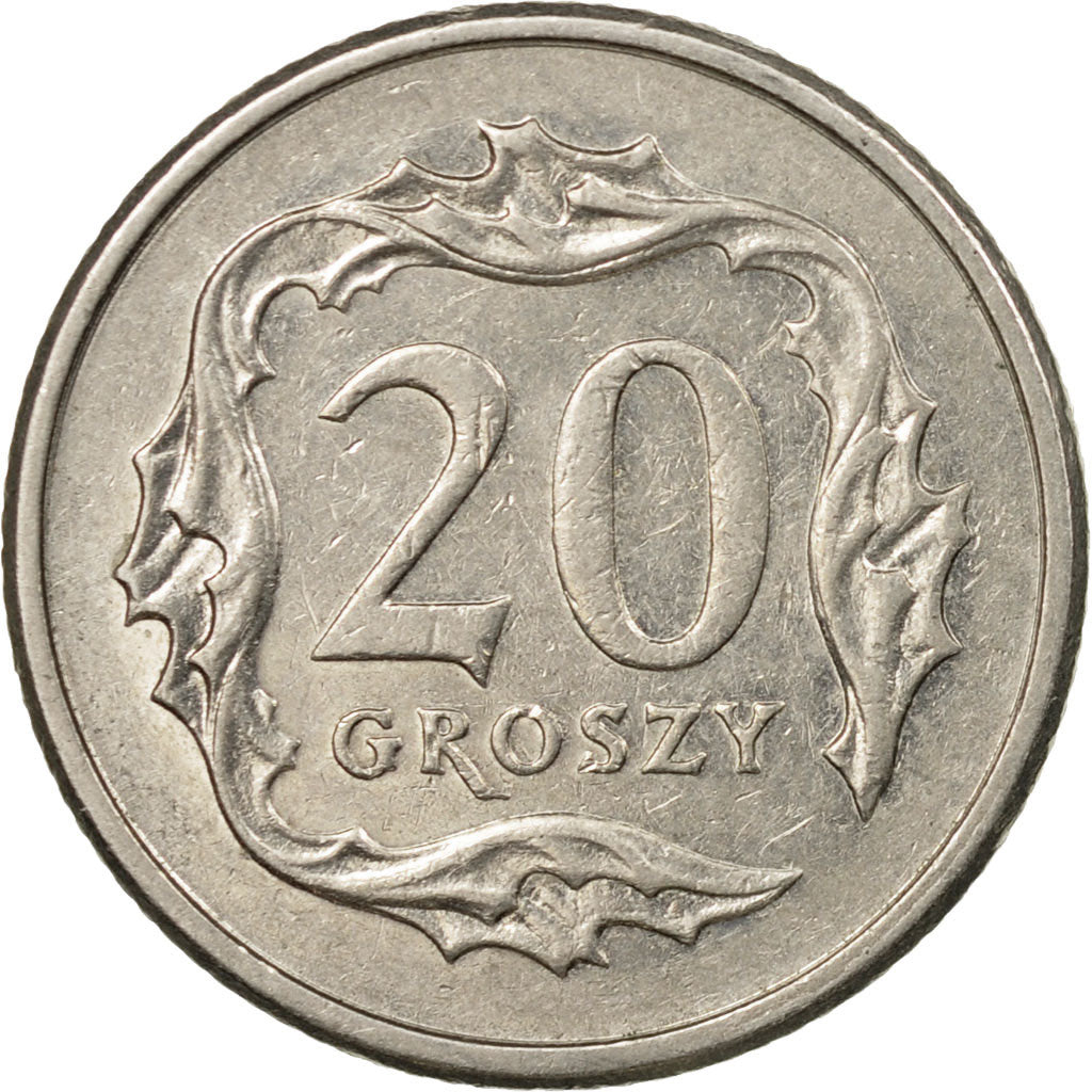 Coin, Poland, 20 Groszy, 2005, Warsaw, EF(40-45), Copper-nickel, KM:280