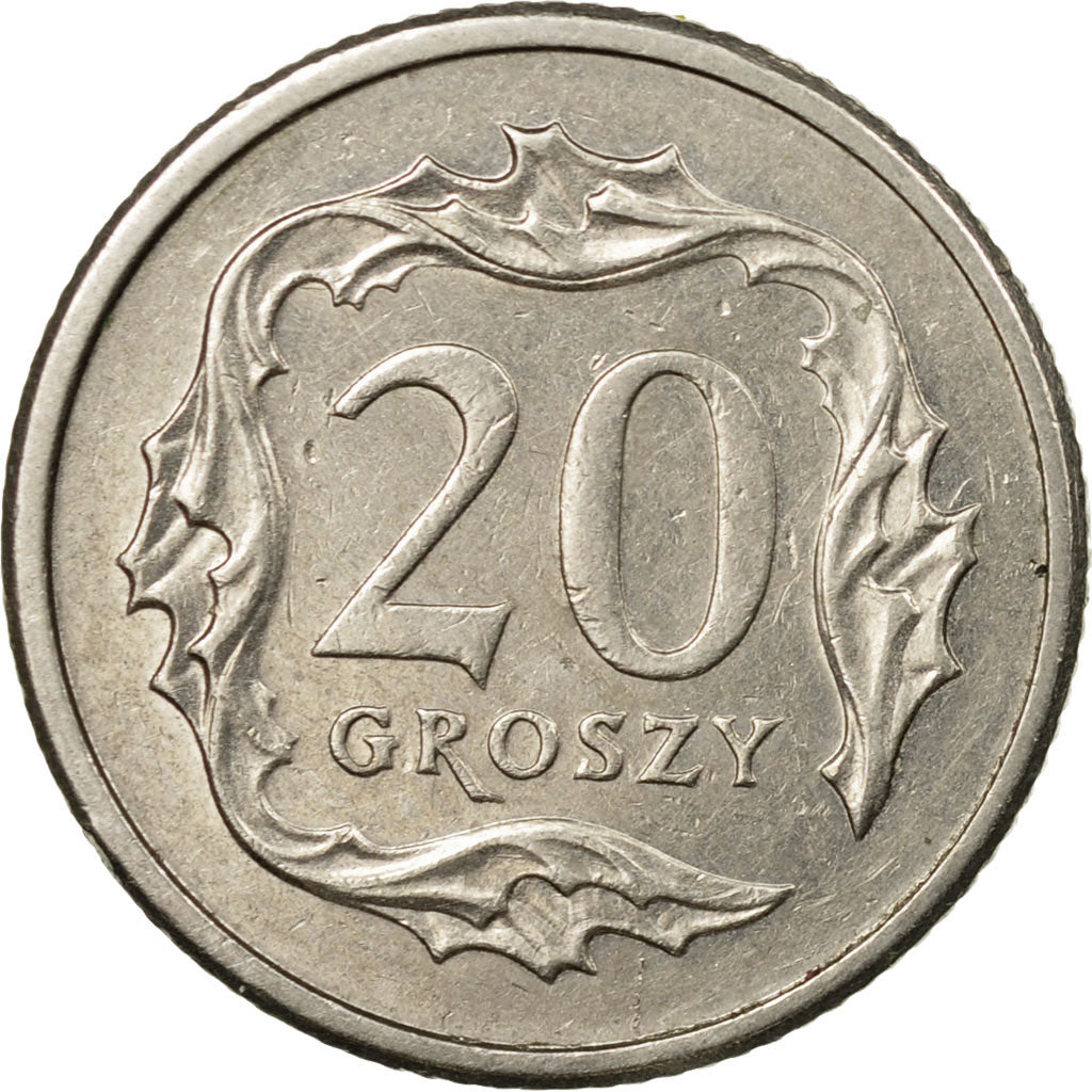 Coin, Poland, 20 Groszy, 2006, Warsaw, EF(40-45), Copper-nickel, KM:280