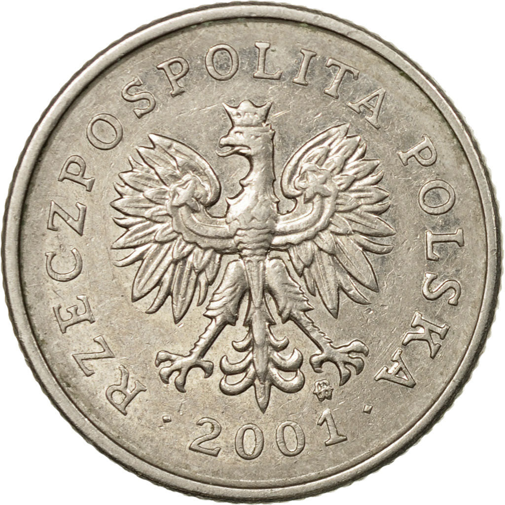 Moneda, Polonia, 20 Groszy, 2001, Warsaw, MBC, Cobre - níquel, KM:280