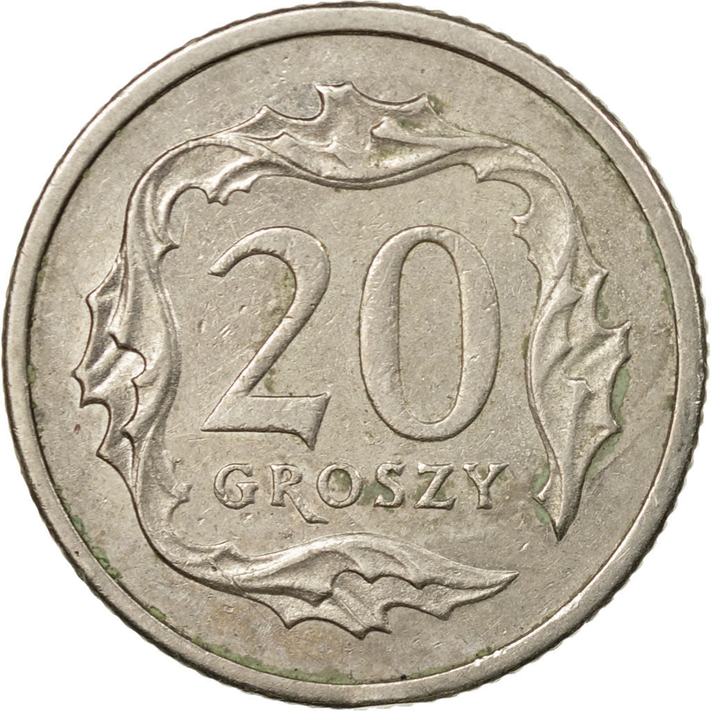 Moneda, Polonia, 20 Groszy, 2001, Warsaw, MBC, Cobre - níquel, KM:280