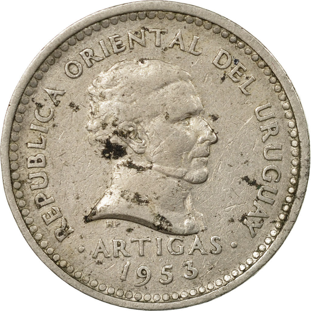 Coin, Uruguay, 5 Centesimos, 1953, EF(40-45), Copper-nickel, KM:34
