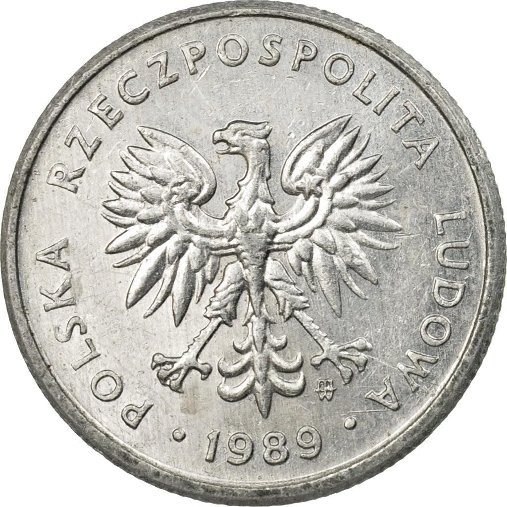 Moneta, Polonia, 2 Zlote, 1989, Warsaw, BB, Alluminio, KM:80.3