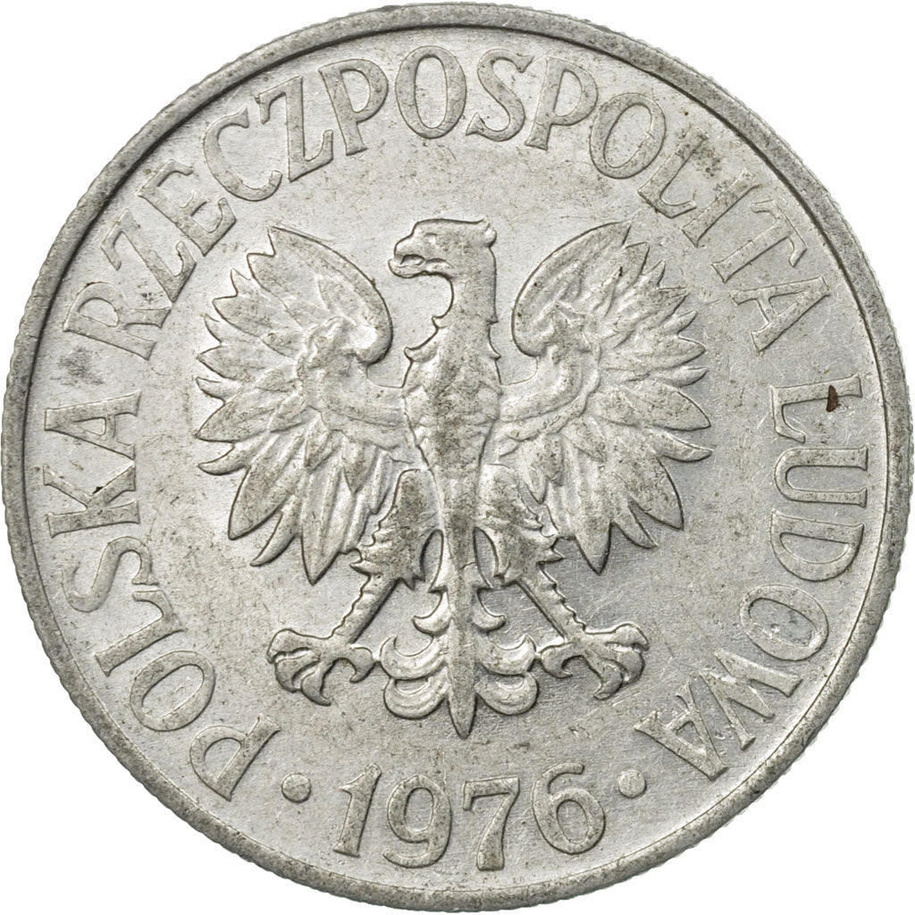 Coin, Poland, 50 Groszy, 1976, Warsaw, EF(40-45), Aluminum, KM:48.1