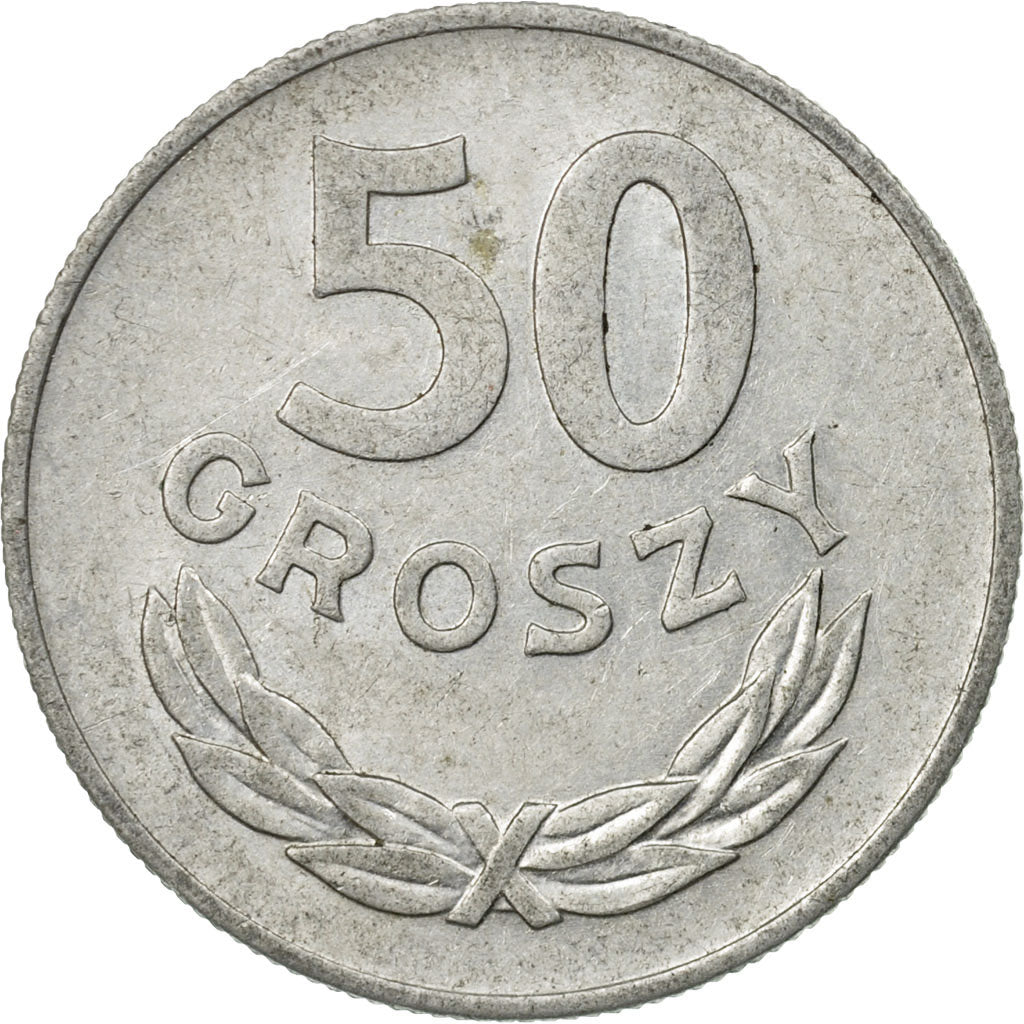Coin, Poland, 50 Groszy, 1976, Warsaw, EF(40-45), Aluminum, KM:48.1