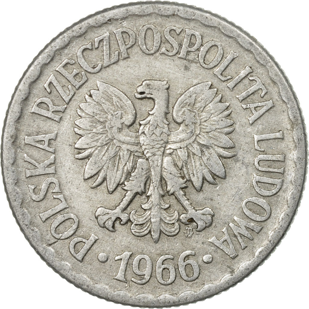 Coin, Poland, Zloty, 1966, Warsaw, EF(40-45), Aluminum, KM:49.1