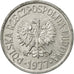 Coin, Poland, 20 Groszy, 1977, Warsaw, EF(40-45), Aluminum, KM:A47