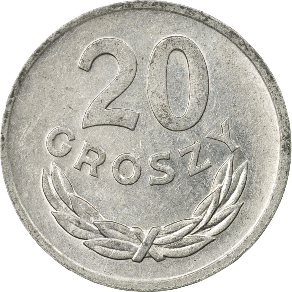 Moneta, Polska, 20 Groszy, 1980, Warsaw, EF(40-45), Aluminium, KM:A47