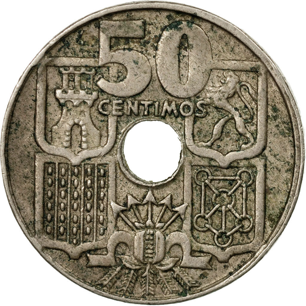 Monnaie, Espagne, Francisco Franco, caudillo, 50 Centimos, 1953, TTB