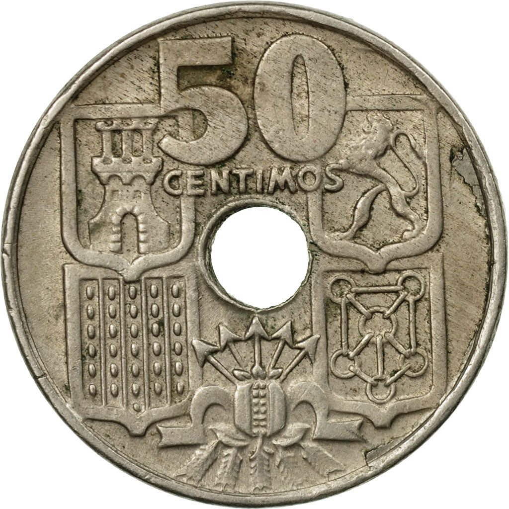 Monnaie, Espagne, Francisco Franco, caudillo, 50 Centimos, 1956, TTB