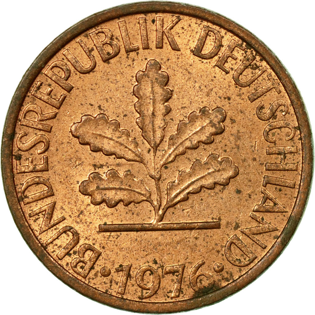 Moneta, GERMANIA - REPUBBLICA FEDERALE, Pfennig, 1976, Munich, BB, Acciaio