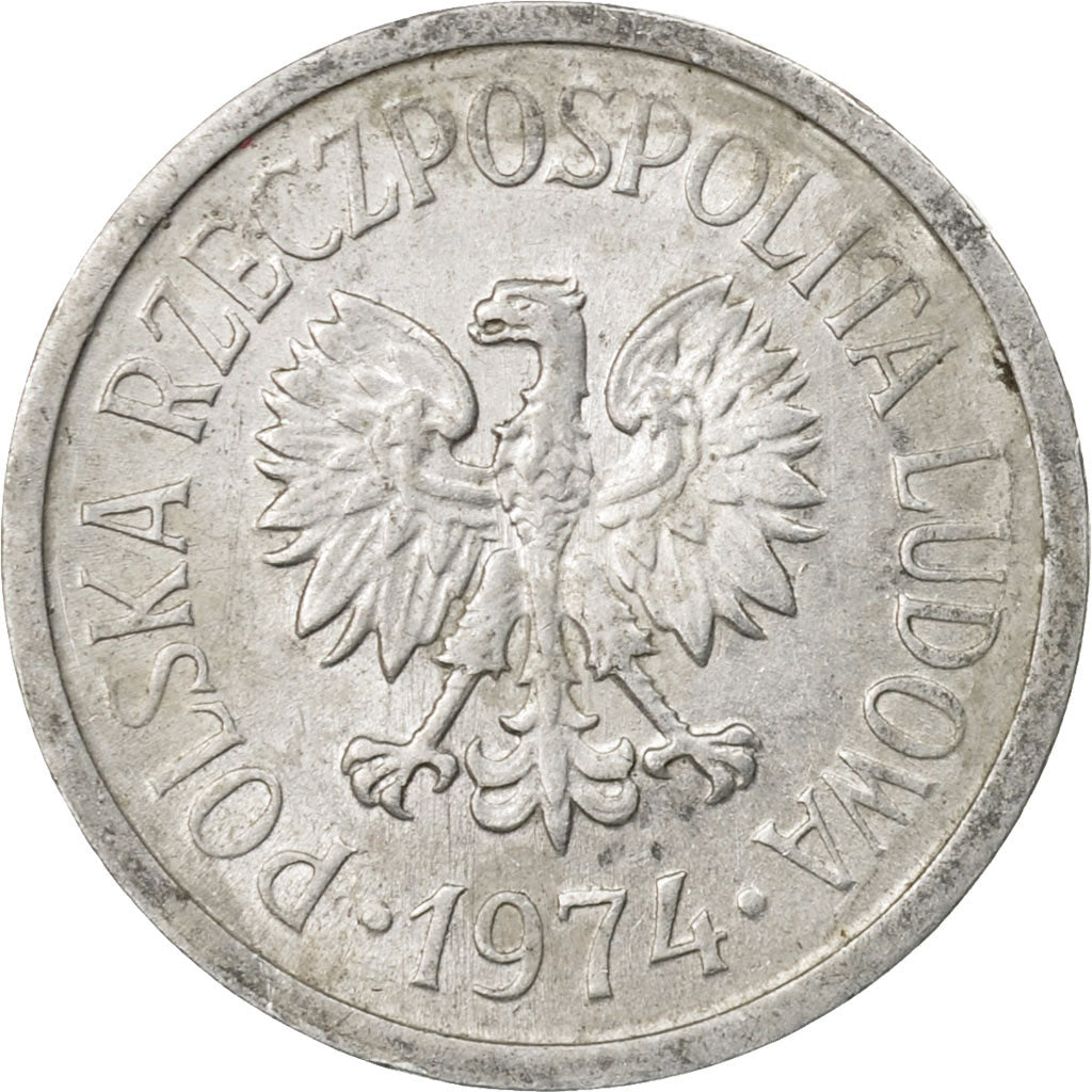 Moneta, Polonia, 10 Groszy, 1974, Warsaw, BB, Alluminio, KM:AA47