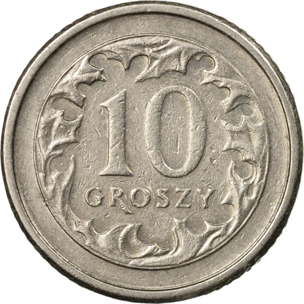 Coin, Poland, 10 Groszy, 2002, Warsaw, EF(40-45), Copper-nickel, KM:279