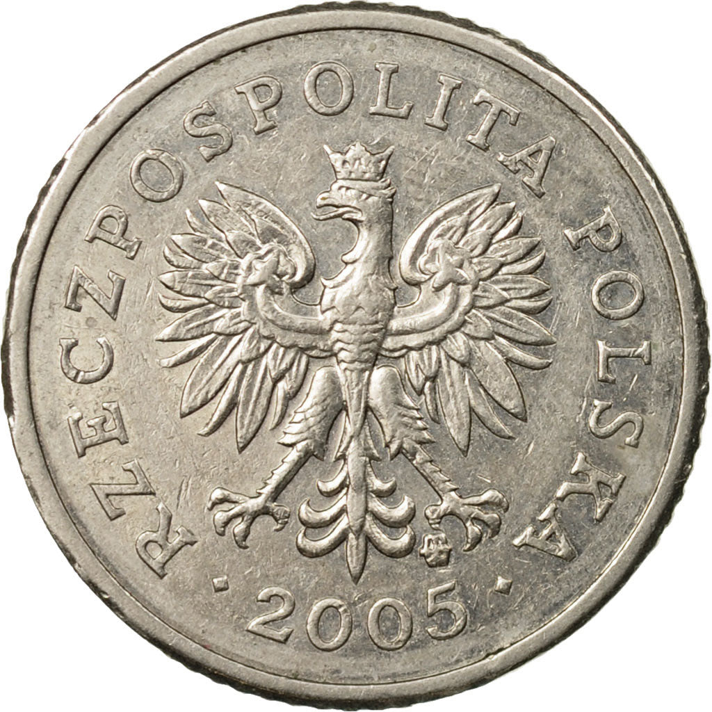Coin, Poland, 10 Groszy, 2005, Warsaw, EF(40-45), Copper-nickel, KM:279