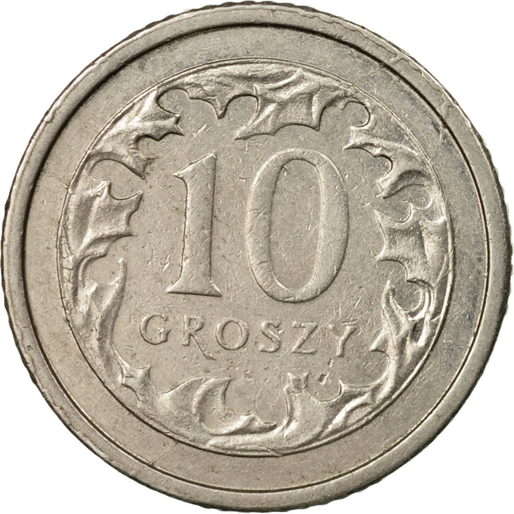 Coin, Poland, 10 Groszy, 2005, Warsaw, EF(40-45), Copper-nickel, KM:279