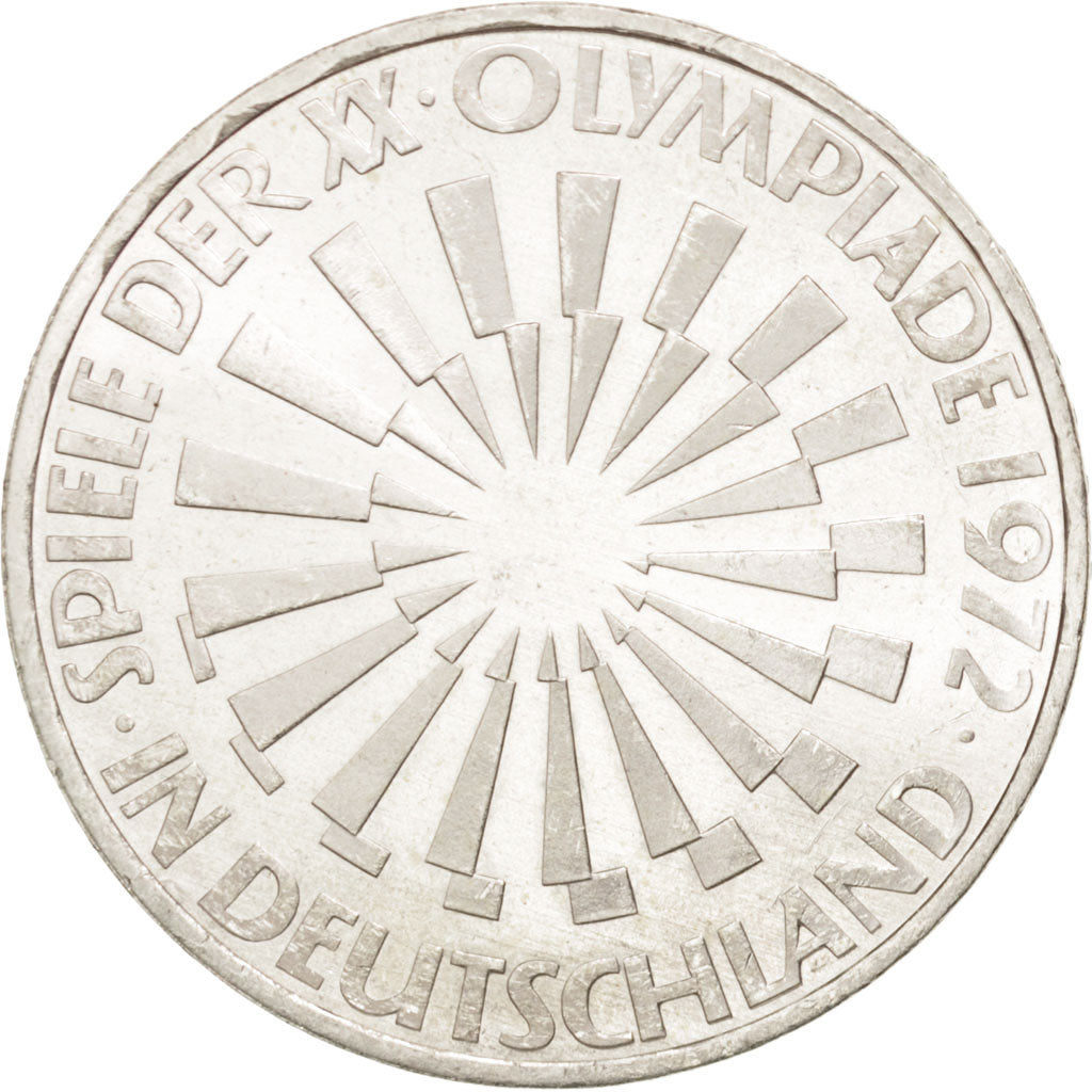 Moneda, ALEMANIA - REPÚBLICA FEDERAL, 10 Mark, 1972, Karlsruhe, FDC, Plata