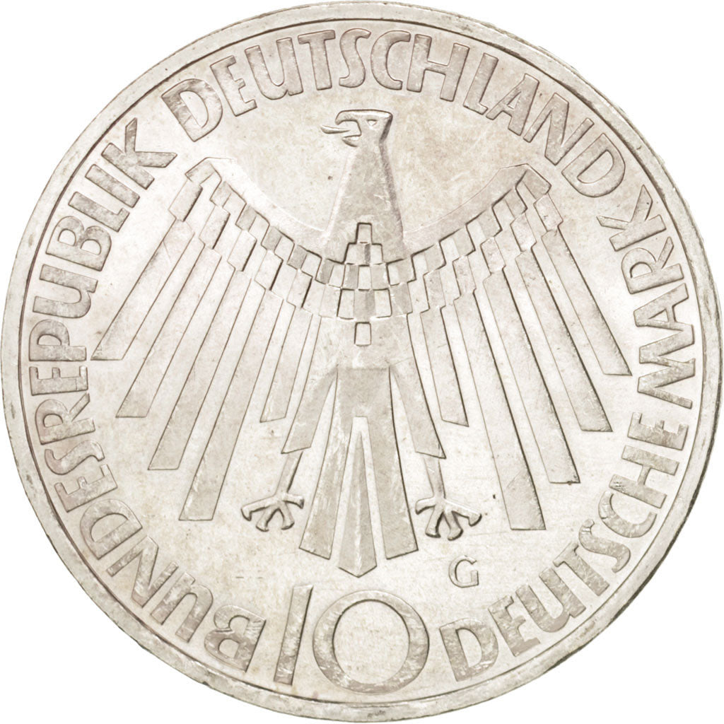 Moneda, ALEMANIA - REPÚBLICA FEDERAL, 10 Mark, 1972, Karlsruhe, FDC, Plata