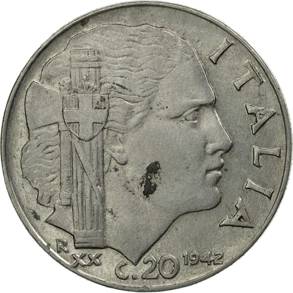Coin, Italy, Vittorio Emanuele III, 20 Centesimi, 1942, Rome, EF(40-45)