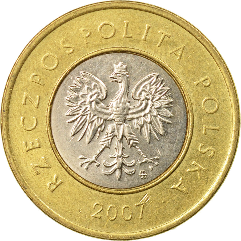 Moneda, Polonia, 2 Zlote, 2007, Warsaw, MBC, Bimetálico, KM:283