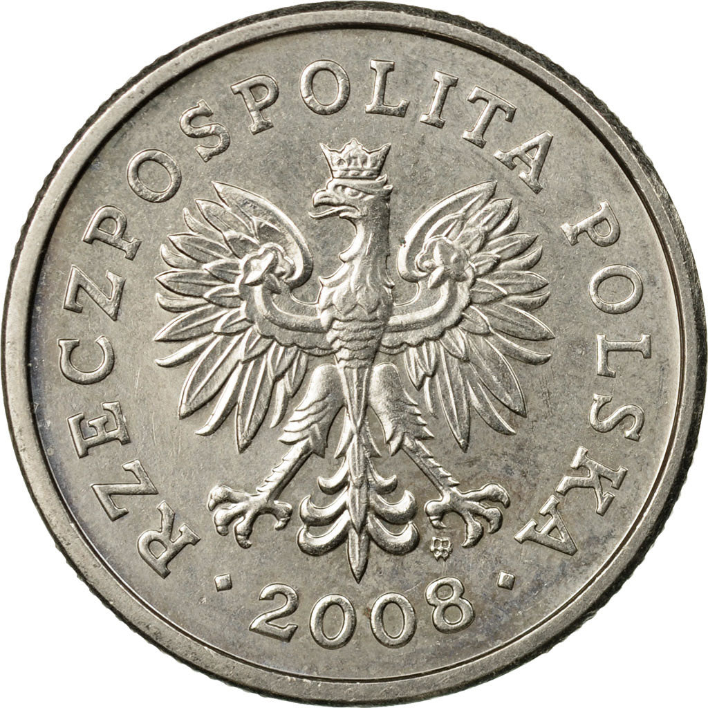 Coin, Poland, Zloty, 2008, Warsaw, EF(40-45), Copper-nickel, KM:282
